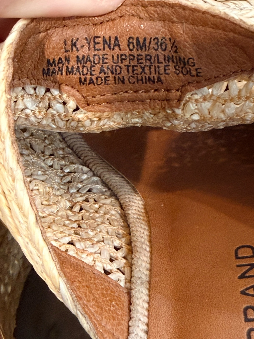 Women’s LUCKY BRAND Natural woven platform mule sandals- Size 6 - Picture 7 of 7